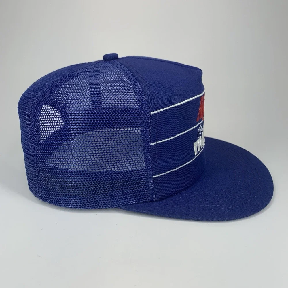 Mystik Marine Trucker Hat Precision Blue Mesh Rope Snapback Cap Vintage